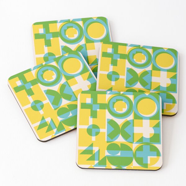 Item preview, Modern Art Geometric Block Print Pattern Blues and Yellows designed and sold by LetMeTellYouWhy.