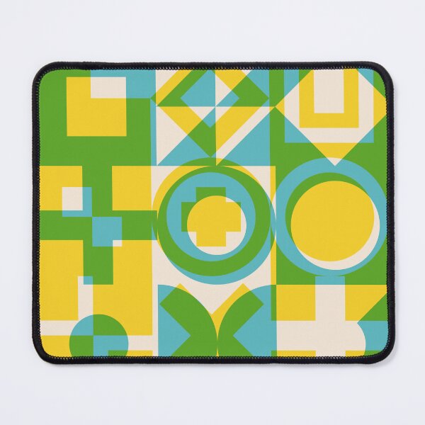 Item preview, Modern Art Geometric Block Print Pattern Blues and Yellows designed and sold by LetMeTellYouWhy.