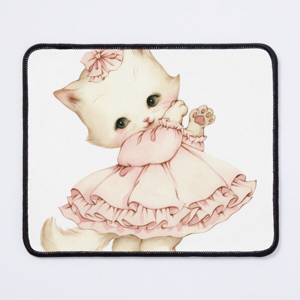 Item preview, Coquette Vintage  Cat in Pink Dress designed and sold by Sromwit Bunrid.