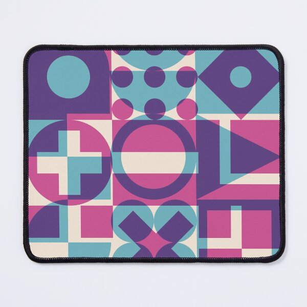 Item preview, Modern Art Geometric Block Print Pattern Blues and Purples designed and sold by LetMeTellYouWhy.