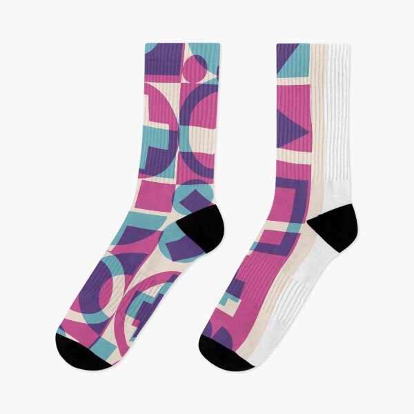 Item preview, Modern Art Geometric Block Print Pattern Blues and Purples designed and sold by LetMeTellYouWhy.