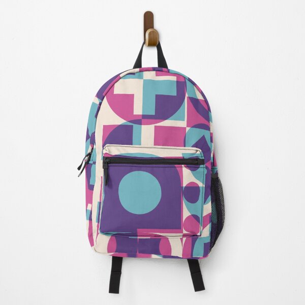 Item preview, Modern Art Geometric Block Print Pattern Blues and Purples designed and sold by LetMeTellYouWhy.