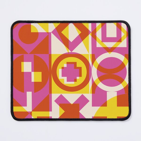 Item preview, Modern Art Geometric Block Print Pattern Pinks and Yellows designed and sold by LetMeTellYouWhy.