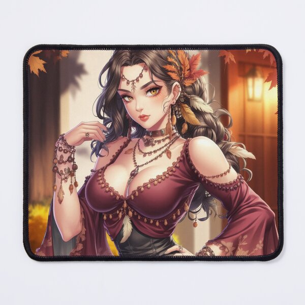 Item preview, Boho Femme Fatale Thanksgiving - Anime-Style Rustic Charm designed and sold by DEEPDesignsART.