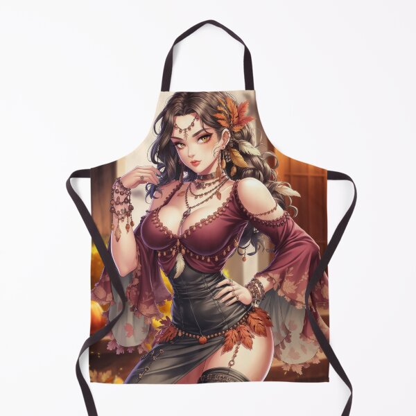 Item preview, Boho Femme Fatale Thanksgiving - Anime-Style Rustic Charm designed and sold by DEEPDesignsART.