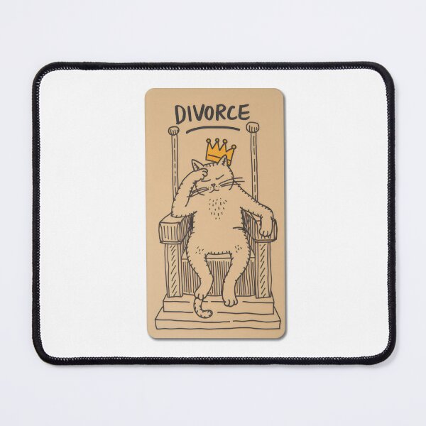 Item preview, Divorce Tarot Card – Cat on Throne with Crown Illustration designed and sold by Cherry-Cat.