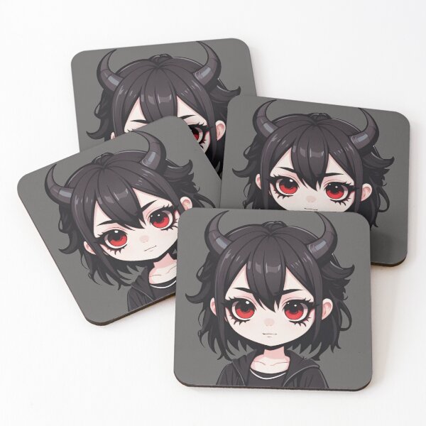 Item preview, Black Hair Red Eye Goth Girl designed and sold by MadnessEnvelope.
