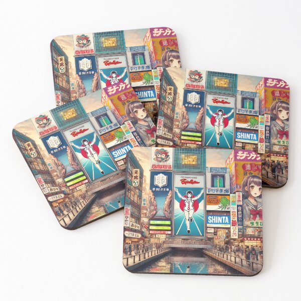 Item preview, Dotonbori at Night Osaka Illustration designed and sold by unrealartwork.