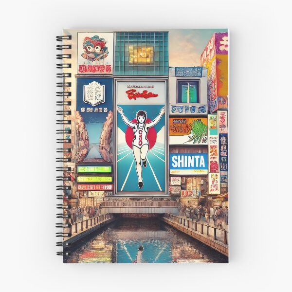 Item preview, Dotonbori at Night Osaka Illustration designed and sold by unrealartwork.