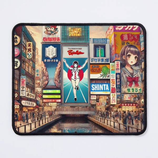 Item preview, Dotonbori at Night Osaka Illustration designed and sold by unrealartwork.