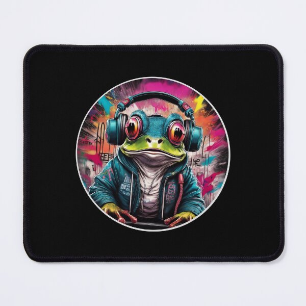 Item preview, Graffitti Frog in Headphones designed and sold by Boxing Kangaroo Retail Company.