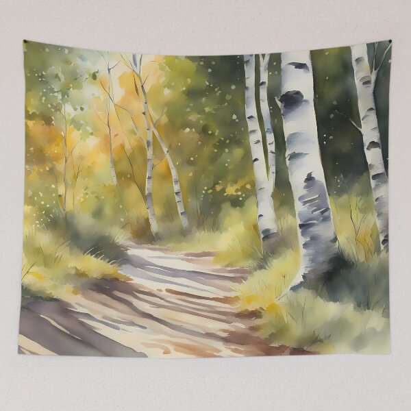 Item preview, Sunny Birch Trees Pathway designed and sold by CalmnessbyChoice.