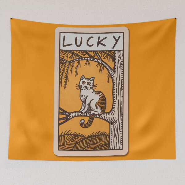 Item preview, Lucky Cat Tarot Card – Feline Fortune in Nature Scene designed and sold by Cherry-Cat.