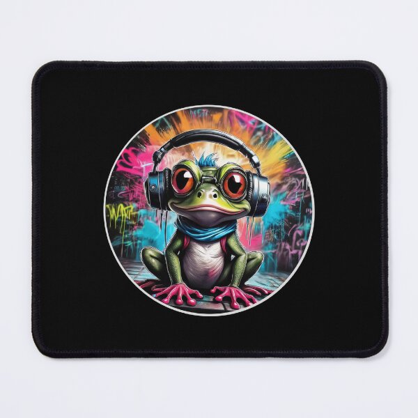 Item preview, Graffitti Frog in Headphones designed and sold by Boxing Kangaroo Retail Company.