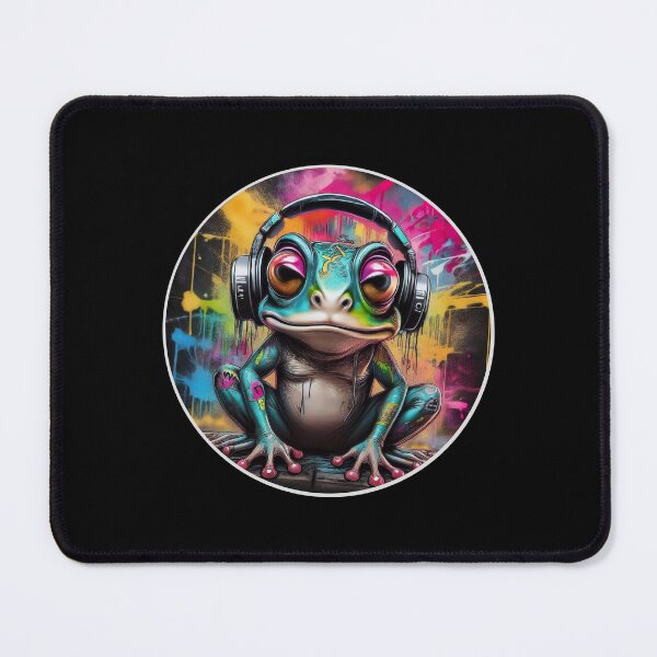 Item preview, Graffitti Frog in Headphones designed and sold by Boxing Kangaroo Retail Company.