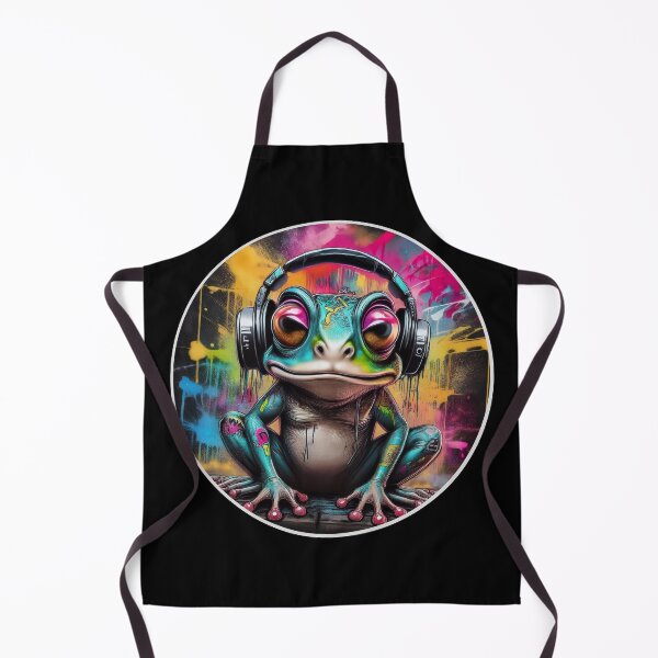 Item preview, Graffitti Frog in Headphones designed and sold by Boxing Kangaroo Retail Company.
