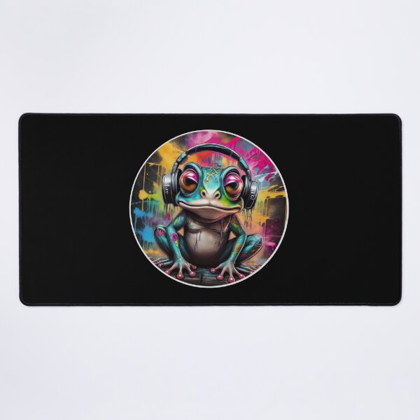 Item preview, Graffitti Frog in Headphones designed and sold by Boxing Kangaroo Retail Company.
