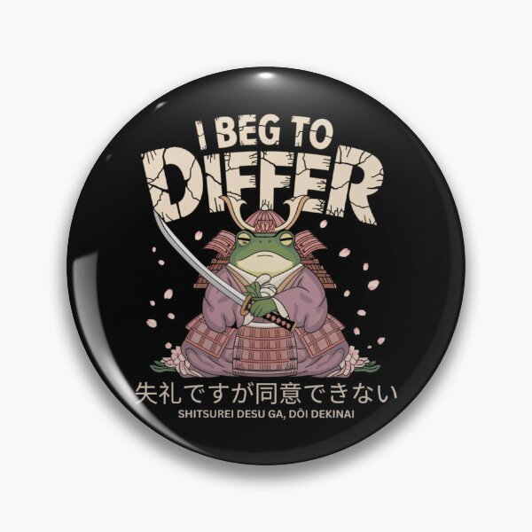 Item preview, Samurai Frog Humor Bold I Beg To Differ Japanese designed and sold by spirorinin.