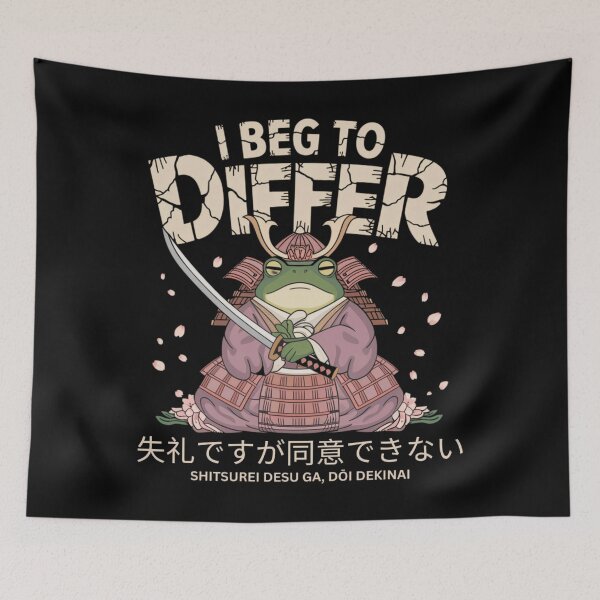 Item preview, Samurai Frog Humor Bold I Beg To Differ Japanese designed and sold by spirorinin.