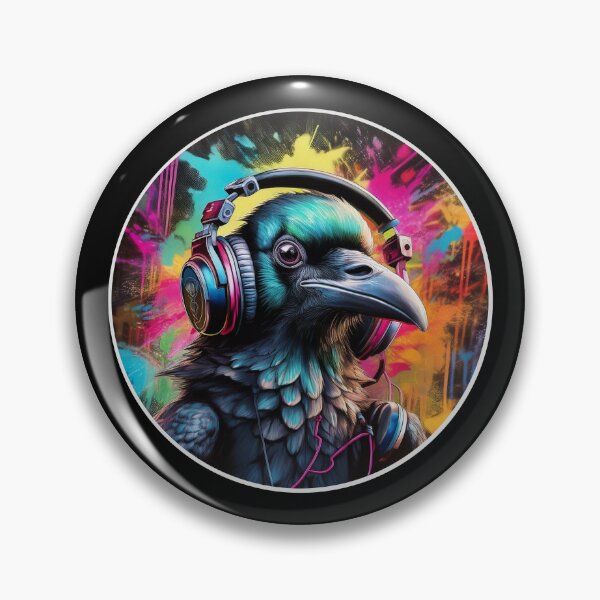 Item preview, Graffitti Raven in Headphones designed and sold by Boxing Kangaroo Retail Company.