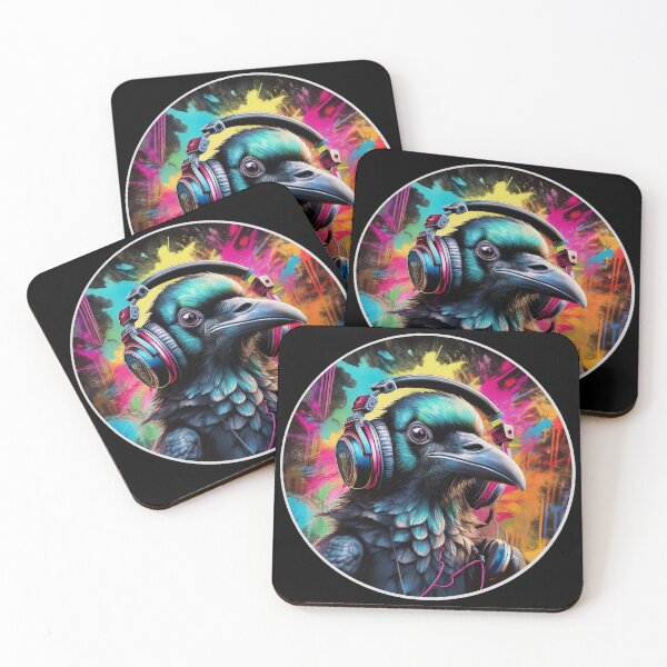 Item preview, Graffitti Raven in Headphones designed and sold by Boxing Kangaroo Retail Company.