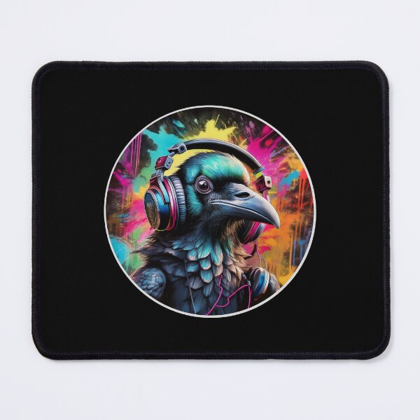 Item preview, Graffitti Raven in Headphones designed and sold by Boxing Kangaroo Retail Company.