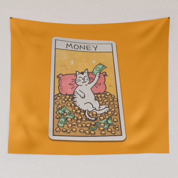 Item preview, Lucky Money Tarot Cat – Cute Fortune Card with Wealth Vibes designed and sold by Cherry-Cat.