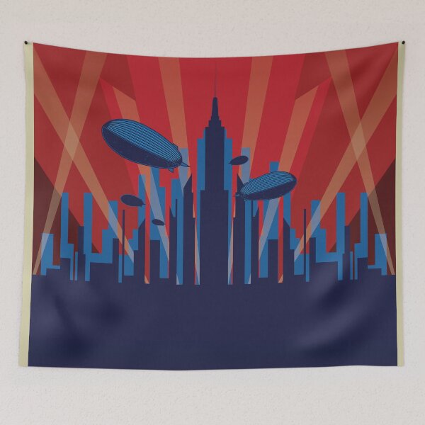 Item preview, Retro zeppelins over a skyline designed and sold by dk80.