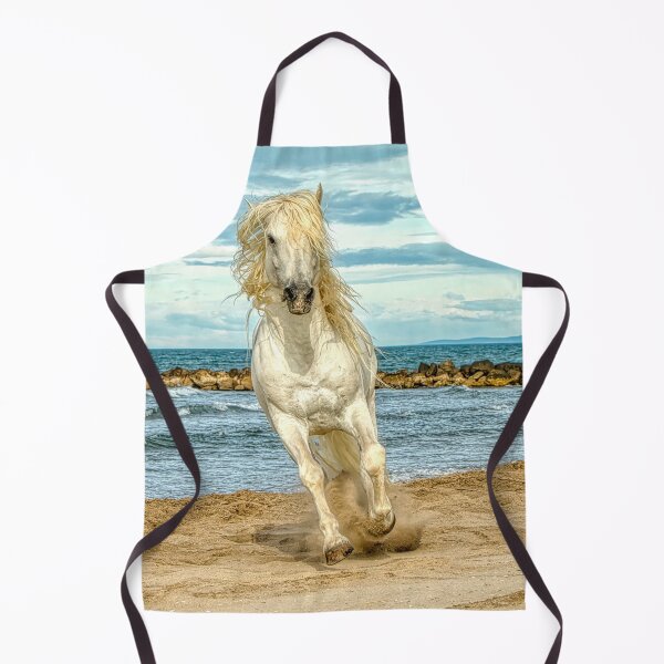 Item preview, White Stallion Cantering on the beach designed and sold by HelkoryoArt.