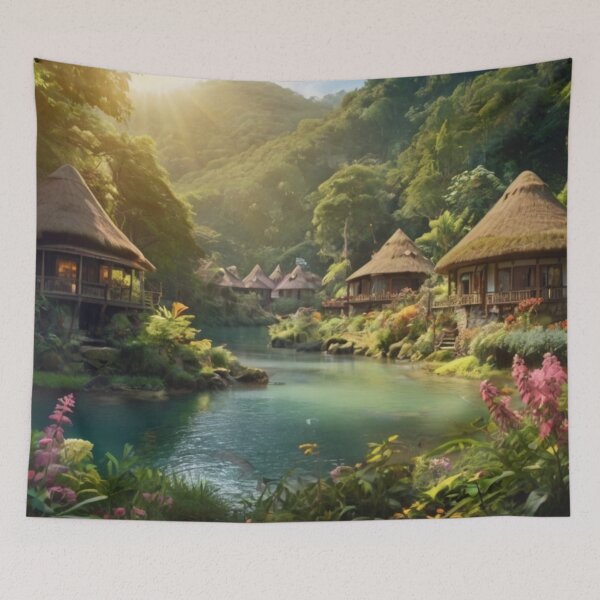 Item preview, Magical Village by the Forest River designed and sold by BlareBlare.