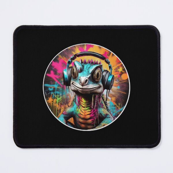 Item preview, Funny Lizard in Headphones designed and sold by Boxing Kangaroo Retail Company.