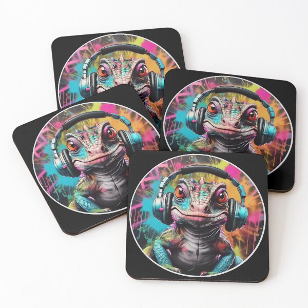 Item preview, Funny Lizard in Headphones designed and sold by Boxing Kangaroo Retail Company.