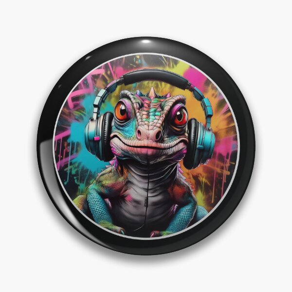Item preview, Funny Lizard in Headphones designed and sold by Boxing Kangaroo Retail Company.