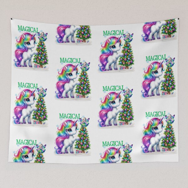 Item preview, Magical christmas unicorn with a fairy and a christmas tree designed and sold by LoneAngel.