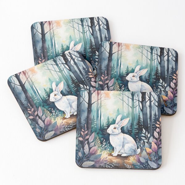 Item preview, cottagecore rabbit sitting in forest designed and sold by Moonde04.