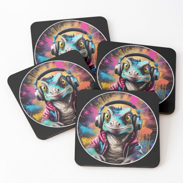 Item preview, Funny Lizard in Headphones designed and sold by Boxing Kangaroo Retail Company.