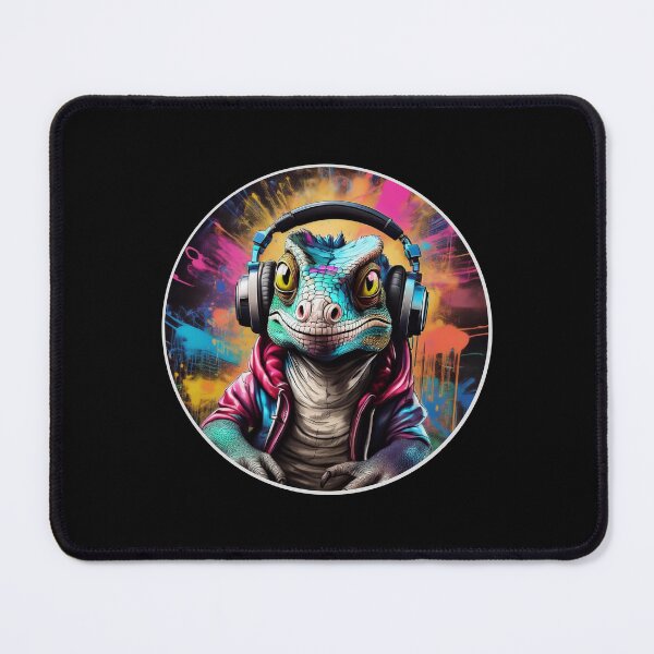 Item preview, Funny Lizard in Headphones designed and sold by Boxing Kangaroo Retail Company.