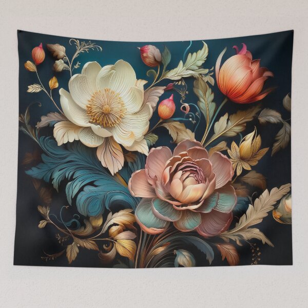 Item preview, A vibrant and intricate floral design .  designed and sold by HEMRO.