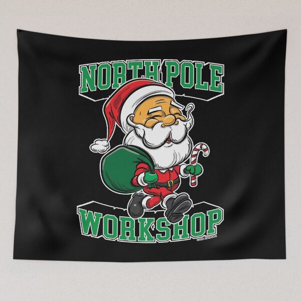 Item preview, North Pole Workshop with Santa designed and sold by eShirtLabs.