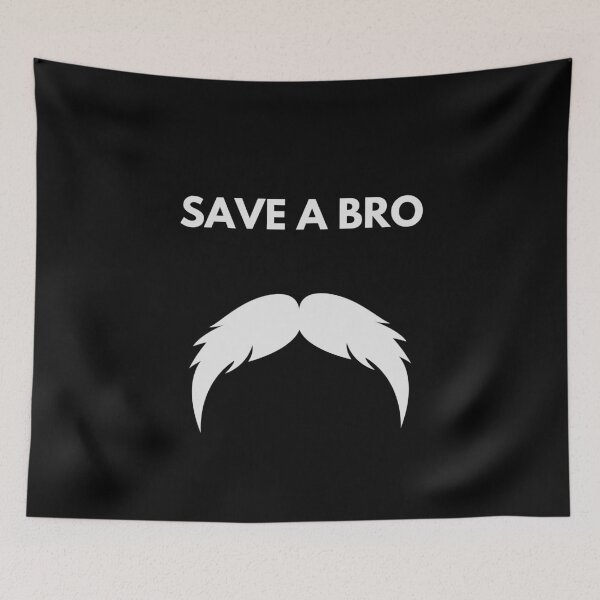 Item preview, MOvember Inspired Save A Bro Moustache 3 T-Shirt and Stickers designed and sold by Wit-T-Merch.