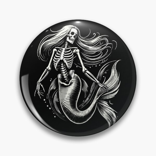 Item preview, Skeletal Mermaid Art for Halloween Vibes designed and sold by LuminOrb.