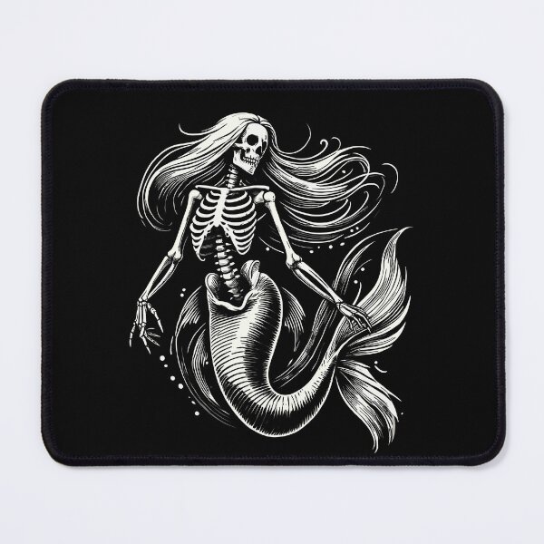 Item preview, Skeletal Mermaid Art for Halloween Vibes designed and sold by LuminOrb.