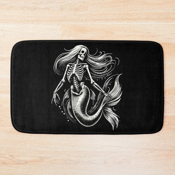 Item preview, Skeletal Mermaid Art for Halloween Vibes designed and sold by LuminOrb.