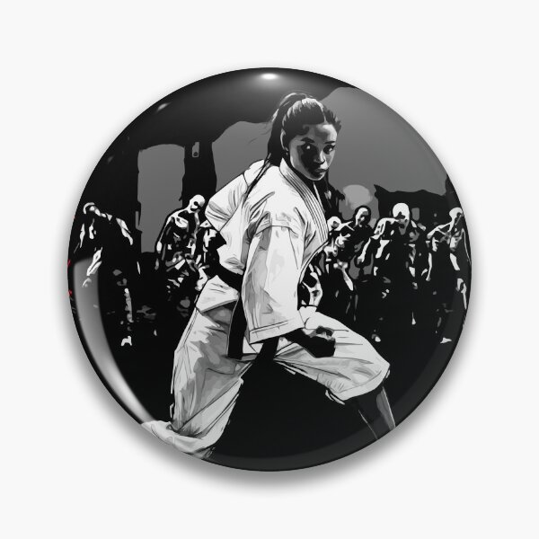 Item preview, Martial Artist Defeats Zombies - Japanese Kanji T-Shirt designed and sold by Ossu-Couture.