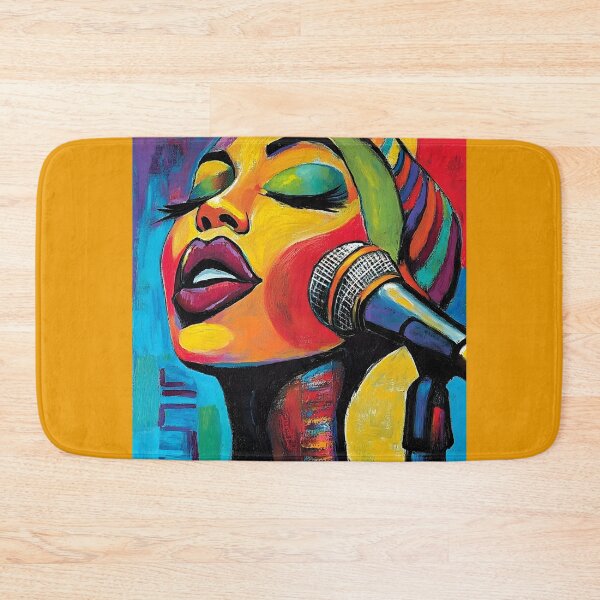 Item preview, Vibrant Portrayal of a Passionate Singer with Bold Colors and Expressive Features, Bright Makeup Generative AI Art designed and sold by OlfactoART Studio.