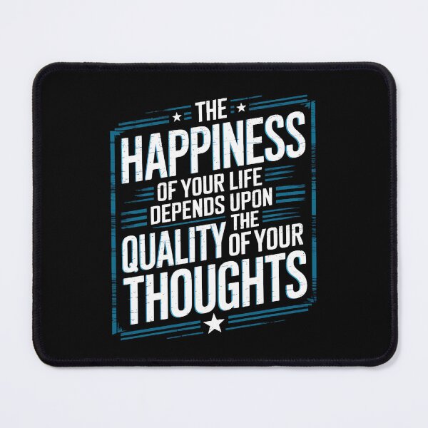 Item preview, Motivational Quote "Happiness Depends on Your Thoughts" | Inspirational Typography Design designed and sold by MystiqSlav.