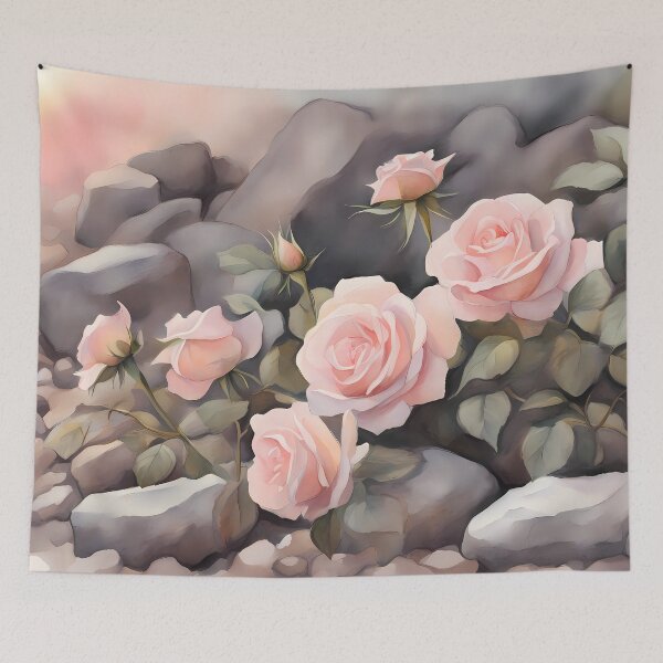 Item preview, Pink Roses among Rocks designed and sold by CalmnessbyChoice.