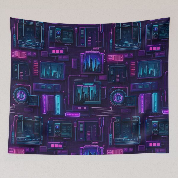 Item preview, Cyberpunk Neon Grids designed and sold by MySignatureItems.