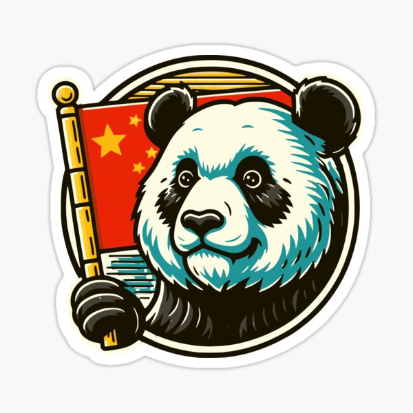 Aperçu de l'œuvre Panda chinois avec le drapeau de la Chine créée et vendue par RayCrimson.