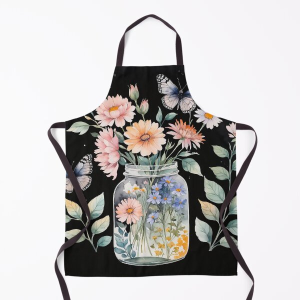 Item preview, Vintage pot with flowers and butterflies in cottagecore style designed and sold by Moonde04.